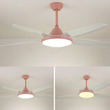 Gold Finish 5 Blade Modern Ceiling Fan with LED Light Image - 13