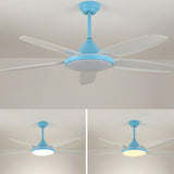 Gold Finish 5 Blade Modern Ceiling Fan with LED Light Image - 14