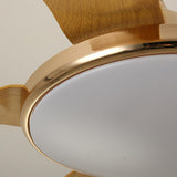 Gold Finish 5 Blade Modern Ceiling Fan with LED Light Image - 18