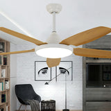 Gold Finish 5 Blade Modern Ceiling Fan with LED Light Image - 7