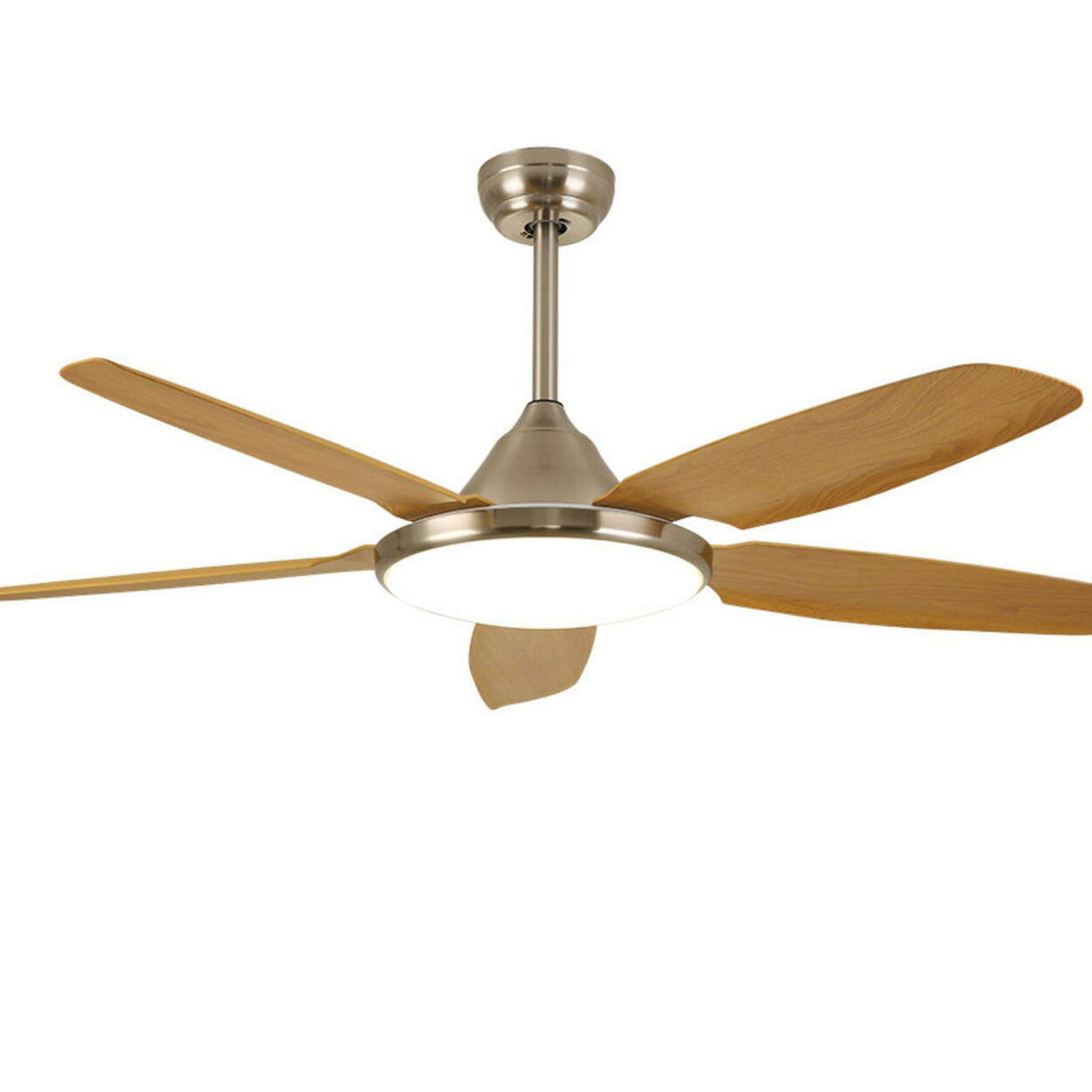 Gold Finish 5 Blade Modern Ceiling Fan with LED Light Image - 8