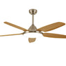 Gold Finish 5 Blade Modern Ceiling Fan with LED Light Image - 8