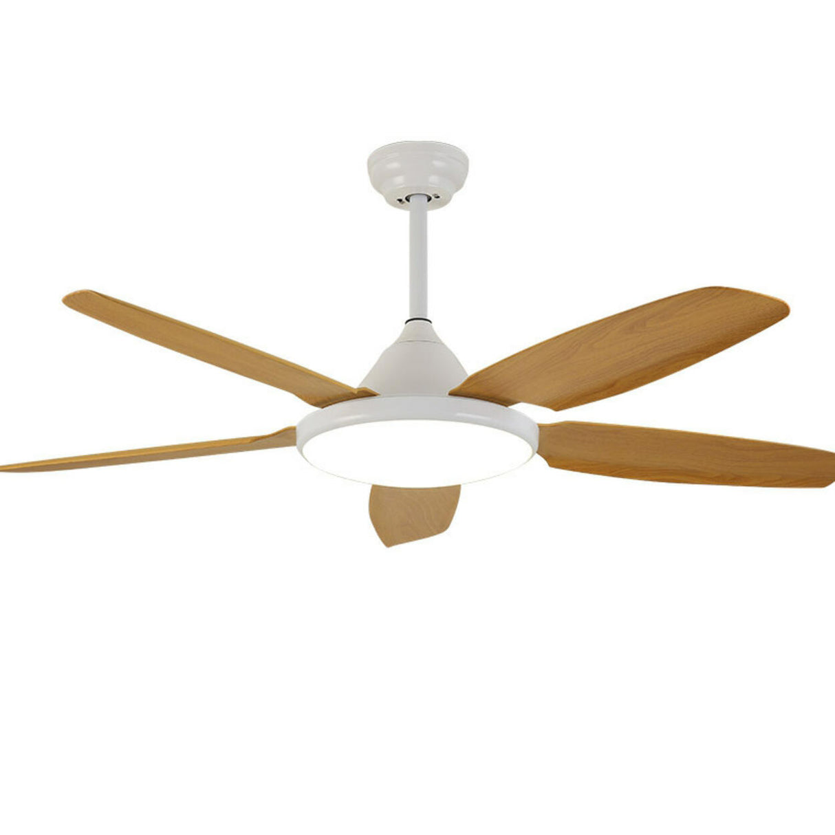 Gold Finish 5 Blade Modern Ceiling Fan with LED Light Image - 9