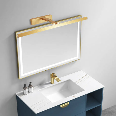 Gold Finish Adjustable Rectangle Metal Vanity Light Image - 1