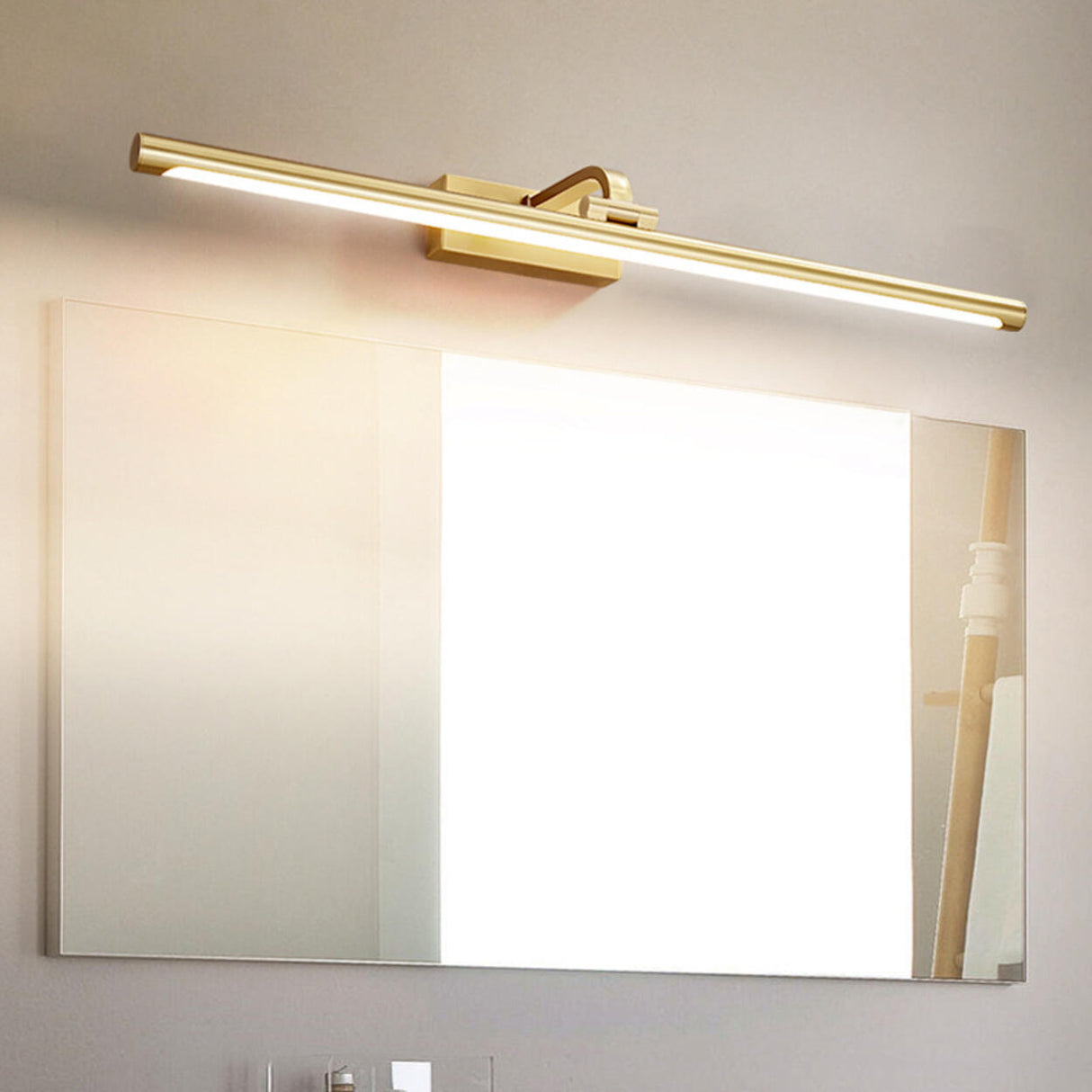 Gold Finish LED Bathroom Vanity Mirror Light Image - 4