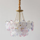 Gold Floral Clear Glass Chandelier, Adjustable Height Image - 18