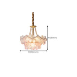 Gold Floral Clear Glass Chandelier, Adjustable Height #size