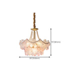 Gold Floral Clear Glass Chandelier, Adjustable Height Image - 24