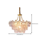 Gold Floral Clear Glass Chandelier, Adjustable Height Image - 25