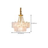 Gold Floral Clear Glass Chandelier, Adjustable Height Image - 29