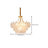 Gold Floral Clear Glass Chandelier, Adjustable Height Image - 30