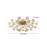 Gold Floral Crystal Semi-Flush Mount Ceiling Light #size