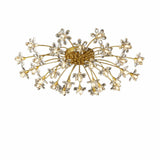 Gold Floral Crystal Semi-Flush Mount Ceiling Light Image - 5