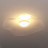 Gold Flower Shape LED Semi-Flush Mount Ceiling Light Image - 1