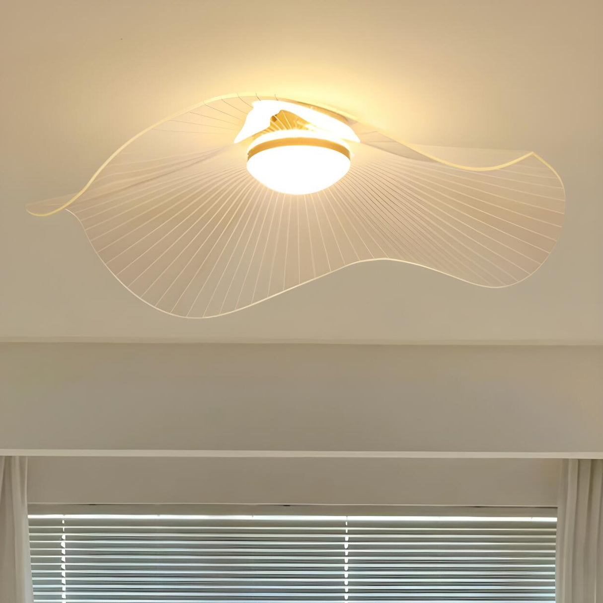 Gold Flower Shape LED Semi-Flush Mount Ceiling Light Image - 13