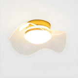 Gold Flower Shape LED Semi-Flush Mount Ceiling Light Image - 2