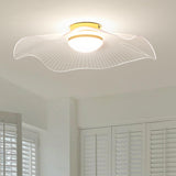 Gold Flower Shape LED Semi-Flush Mount Ceiling Light Image - 5