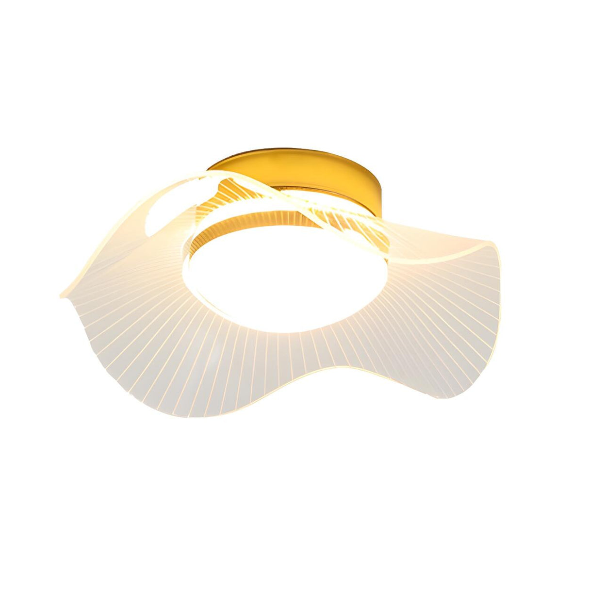 Gold Flower Shape LED Semi-Flush Mount Ceiling Light Image - 6