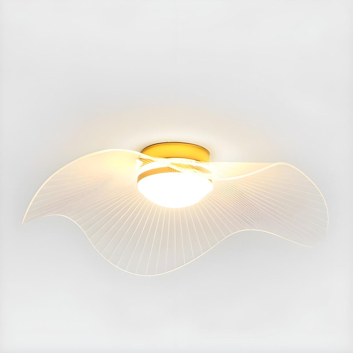 Gold Flower Shape LED Semi-Flush Mount Ceiling Light Image - 7