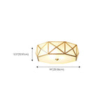 Gold Geometric Frosted Glass Flush Mount Ceiling Light Image - 13