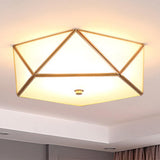 Gold Geometric Frosted Glass Flush Mount Ceiling Light Image - 3