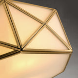 Gold Geometric Frosted Glass Flush Mount Ceiling Light Image - 6