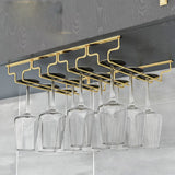 Gold Geometric Metal 36 Inch Wine Glass Holder Rack Image - 1