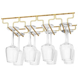 Gold Geometric Metal 36 Inch Wine Glass Holder Rack Image - 9