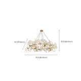 Gold Ginkgo Leaf Metal Geometric Dining Room Chandelier Image - 10