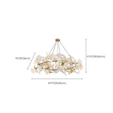 Gold Ginkgo Leaf Metal Geometric Dining Room Chandelier Image - 12