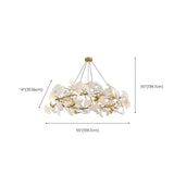 Gold Ginkgo Leaf Metal Geometric Dining Room Chandelier Image - 13