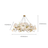 Gold Ginkgo Leaf Metal Geometric Dining Room Chandelier Image - 14