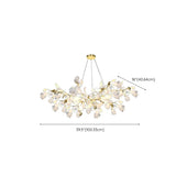 Gold Ginkgo Leaf Metal Geometric Dining Room Chandelier Image - 16