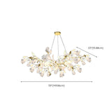 Gold Ginkgo Leaf Metal Geometric Dining Room Chandelier Image - 18