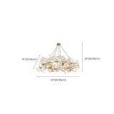 Gold Ginkgo Leaf Metal Geometric Dining Room Chandelier #size