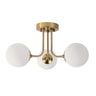 Gold Glass Globe Semi-Flush Mount Ceiling Lamp 3-Light Image - 7