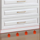 Gold Handle White Wood Horizontal Dresser with Drawers Image - 17