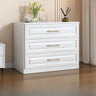 Gold Handle White Wood Horizontal Dresser with Drawers Image - 2