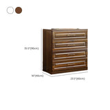 Gold Handle White Wood Horizontal Dresser with Drawers Image - 25