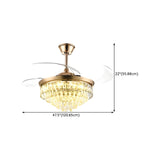 Gold Luxury Crystal Cone Modern Ceiling Fan with Light Image - 15