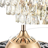 Gold Luxury Crystal Cone Modern Ceiling Fan with Light Image - 9