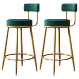 Gold Metal Round Velvet Backrest Counter Bar Stools Image - 21