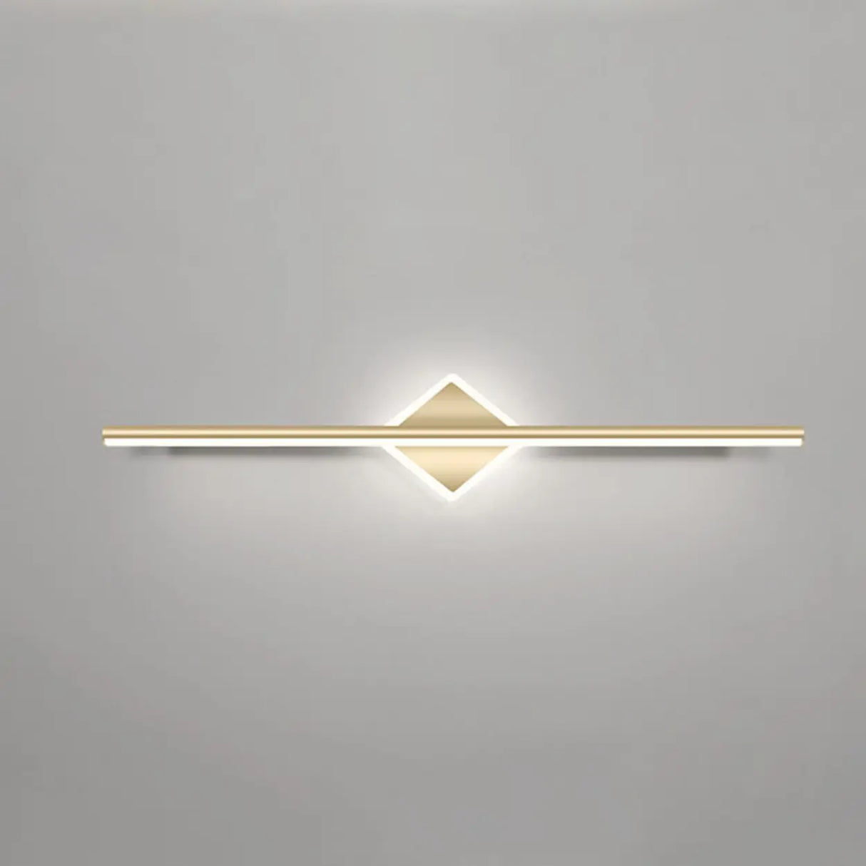 Gold Modern Geometric Linear LED Mirror Vanity Light Image - 10