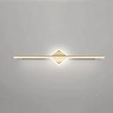 Gold Modern Geometric Linear LED Mirror Vanity Light Image - 10