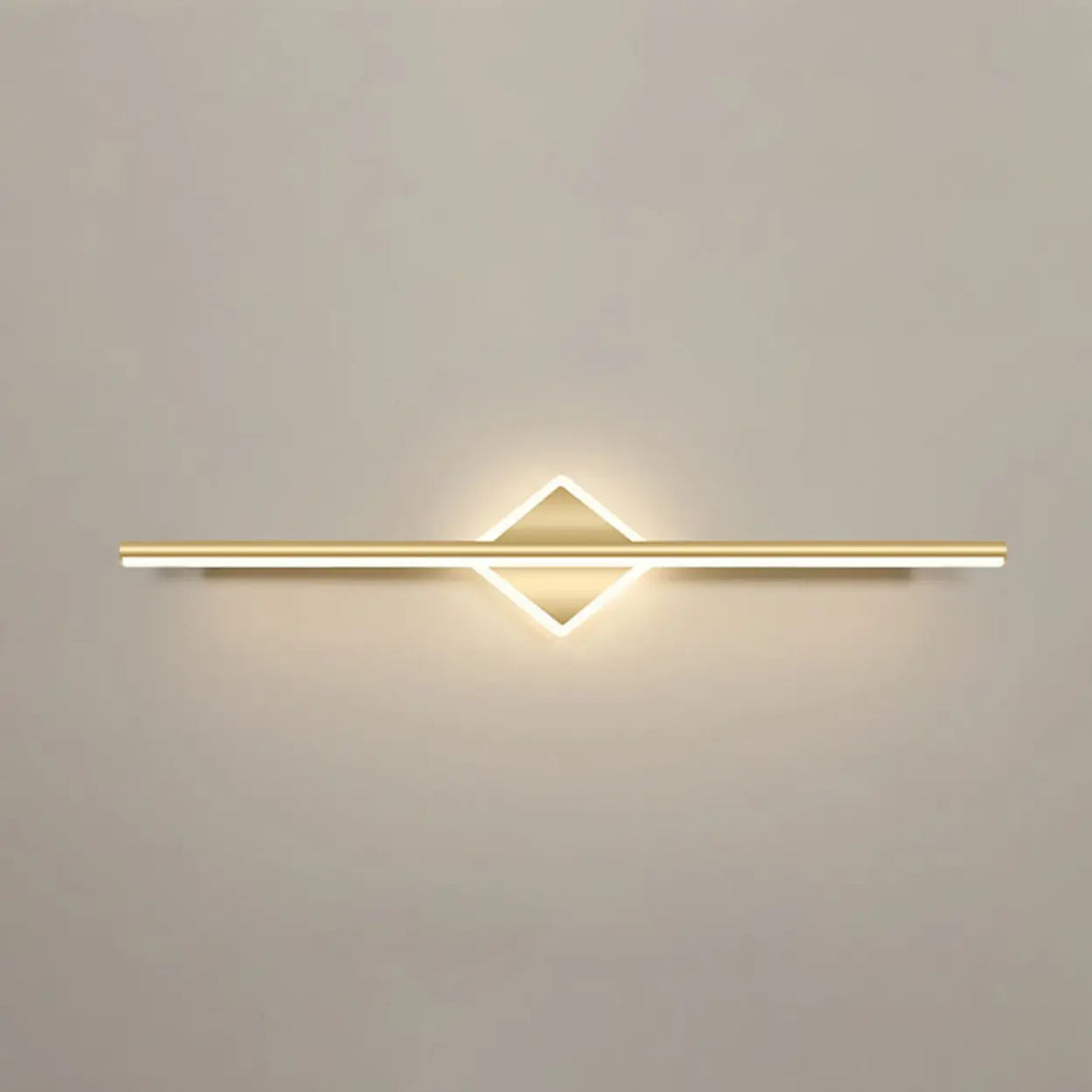 Gold Modern Geometric Linear LED Mirror Vanity Light Image - 11