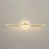 Gold Modern Geometric Linear LED Mirror Vanity Light Image - 11