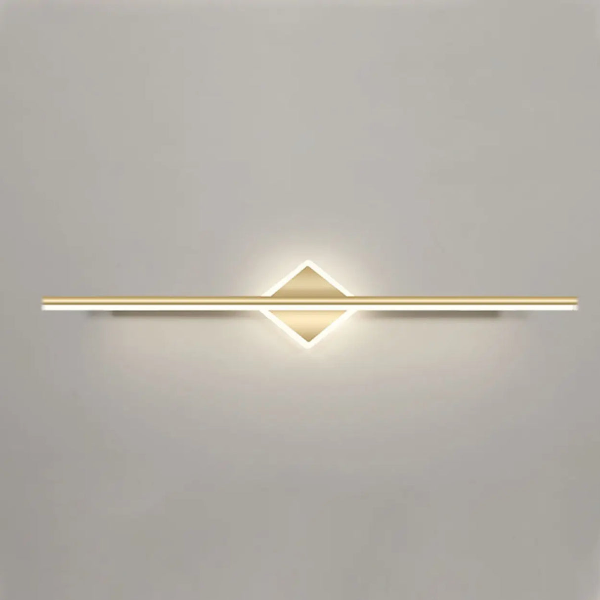 Gold Modern Geometric Linear LED Mirror Vanity Light Image - 12