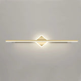 Gold Modern Geometric Linear LED Mirror Vanity Light Image - 12