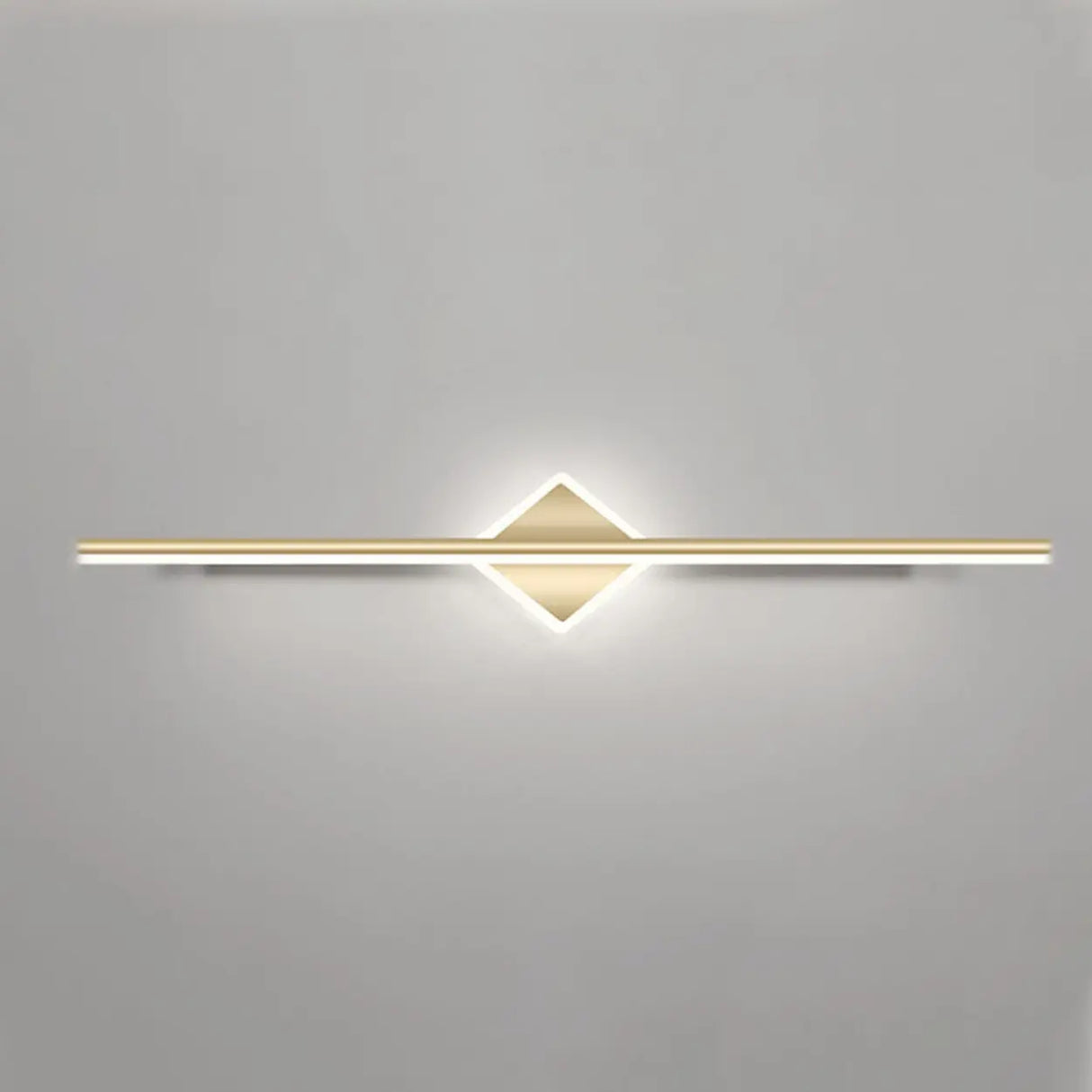 Gold Modern Geometric Linear LED Mirror Vanity Light Image - 13