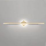 Gold Modern Geometric Linear LED Mirror Vanity Light Image - 13